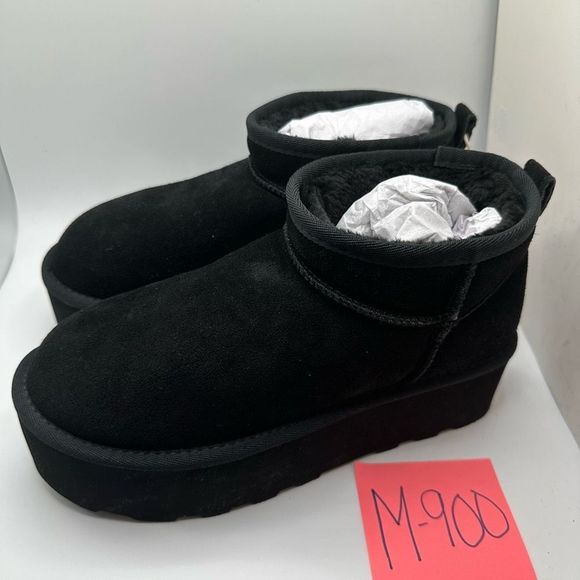 CUSHIONAIRE Women's Genuine Suede pull platform boot +Memory Foam 7.5 BLACK - Picture 3 of 7